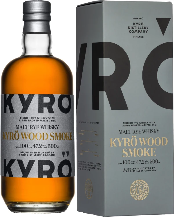 Kyrö Wood Smoke Malt Rye Whisky 0,5L ( karbiga)