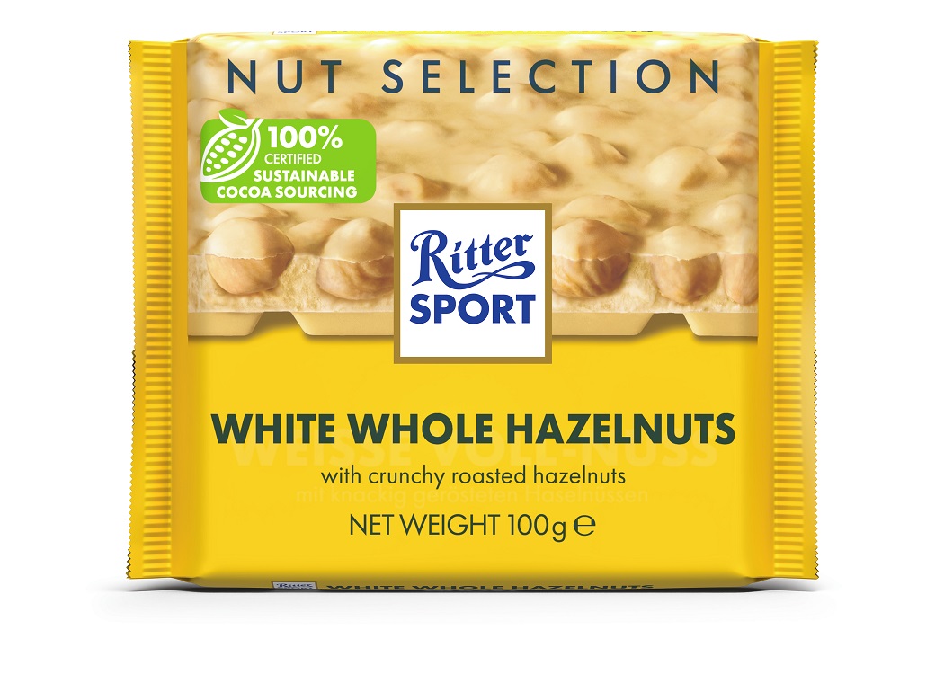 Ritter Sport valge šokolaad tervete metspähklitega