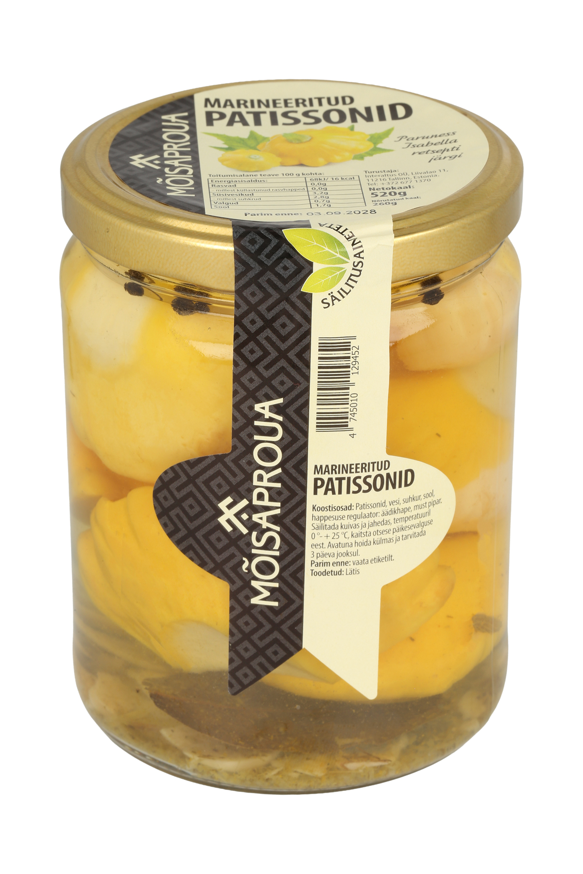 MÕISAPROUA Marineeritud patissonid 520g