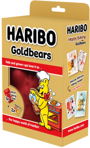 HARIBO Küpsetusvorm Kuldkaru kujuline kommidega (2 tk x 100 g kuldkarud)