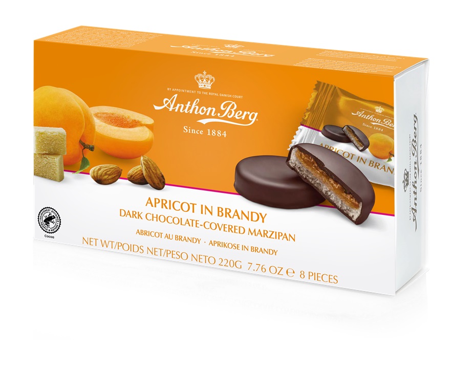 ANTHON BERG Apricot in Brandy, martsipanitäidisega šokolaad