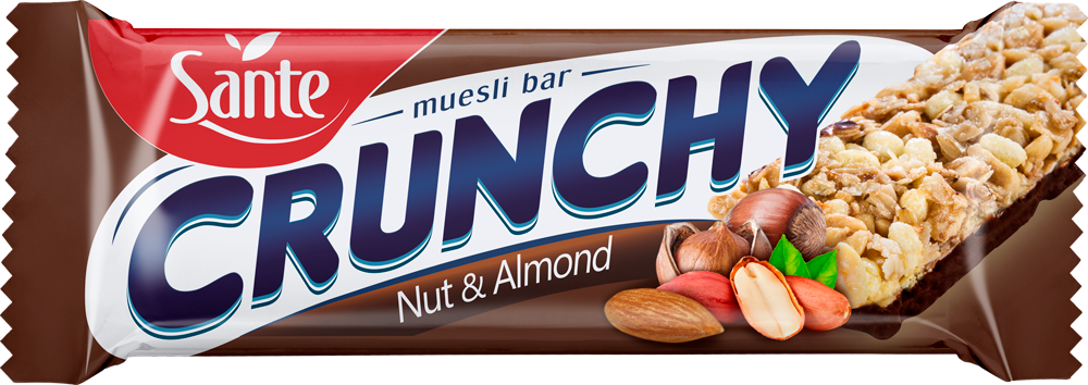 SANTE CRUNCHY pähkli-mandli müslibatoon šokolaadiga