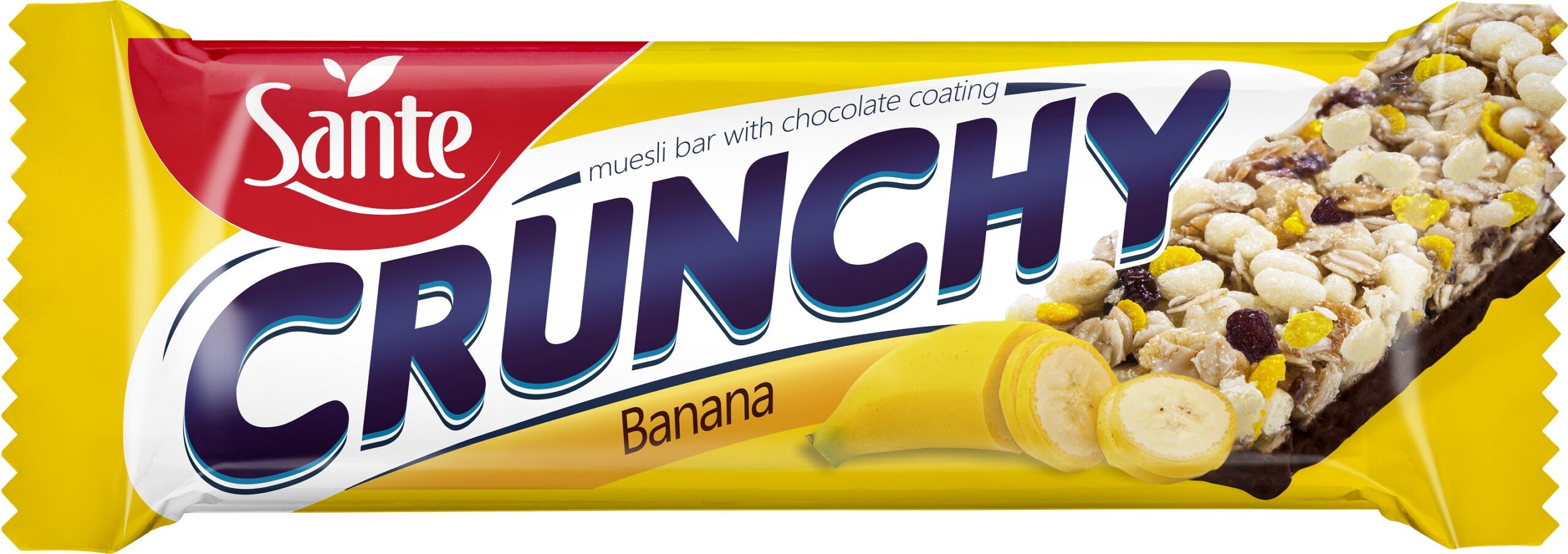 SANTE CRUNCHY banaani-müslibatoon šokolaadiga