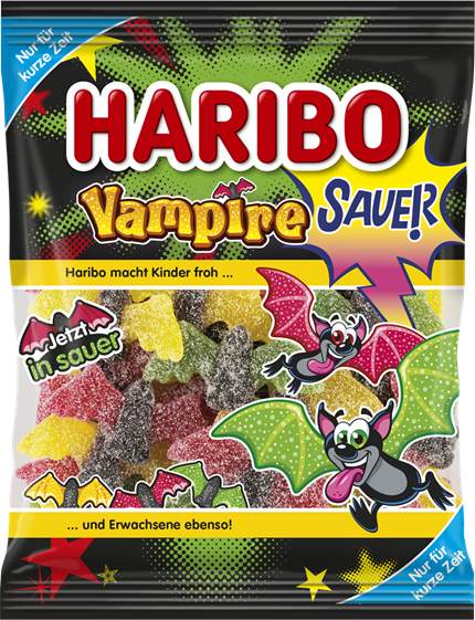 HARIBO Vampiirid hapud kummikommid lagritsaga 175g