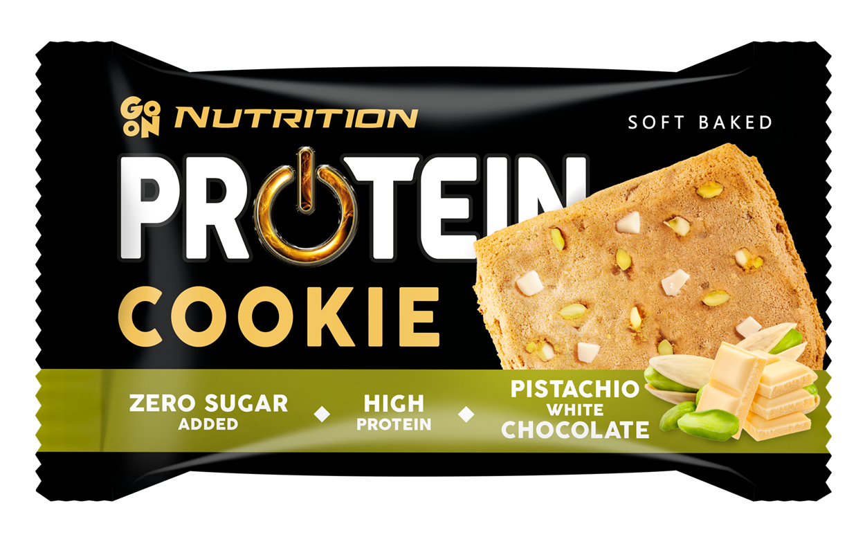 GO ON Proteiiniküpsis pistaatsia ja valge šokolaadiga