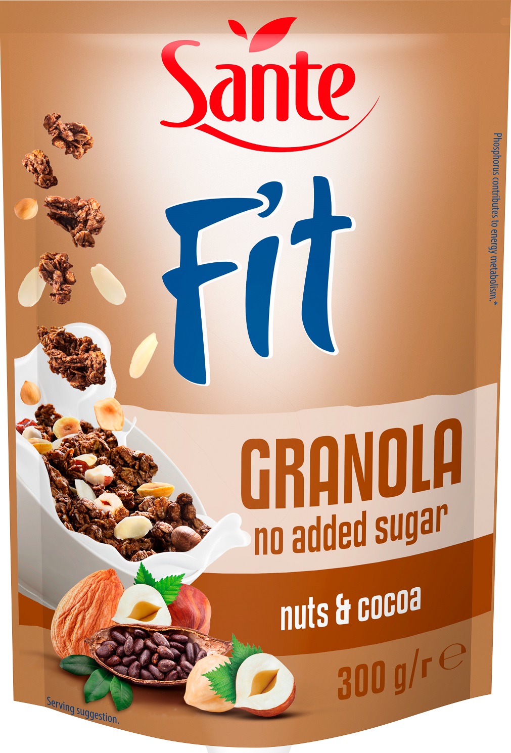 SANTE FIT GRANOLA Pähkli-kakao müsli, ilma lisatud suhkruta