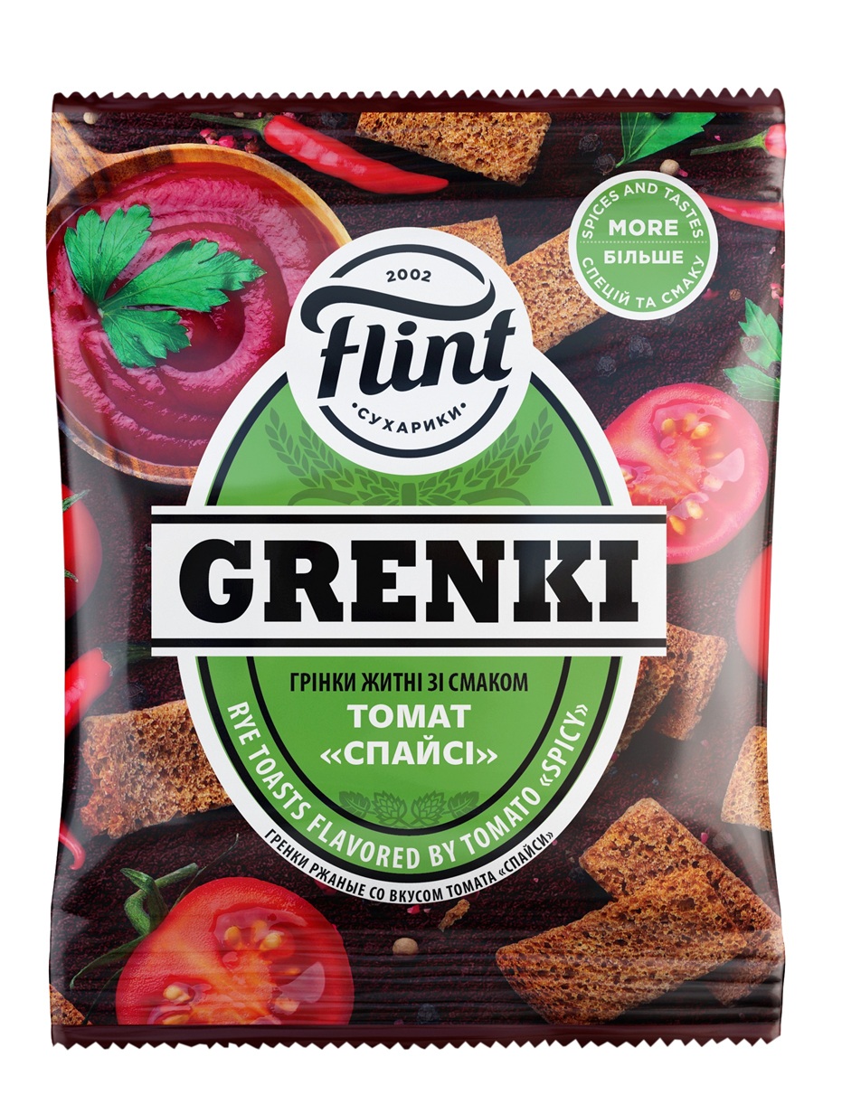 FLINT GRENKI Vürtsikad tomatimaitselised leivakesed 70g