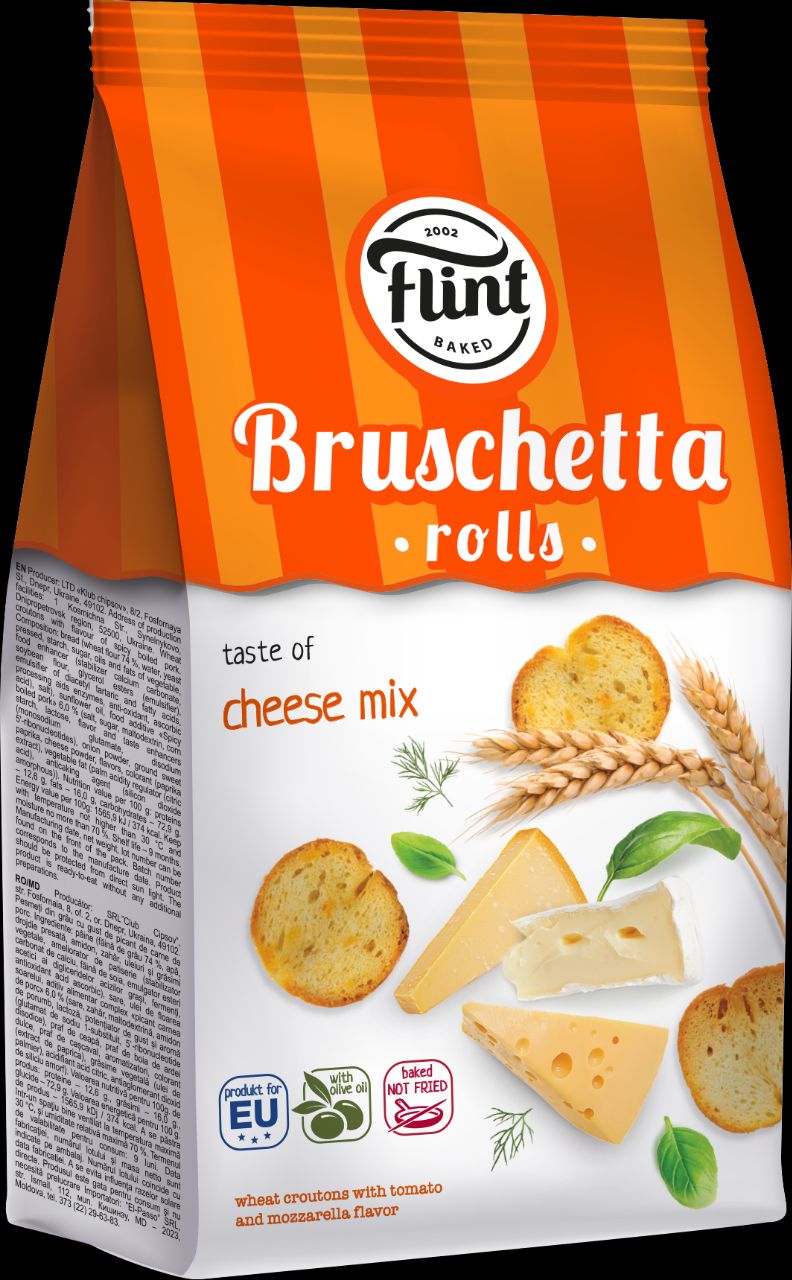 FLINT Bruschetta Rolls Juustumaitselised saiakrõpsud 65g