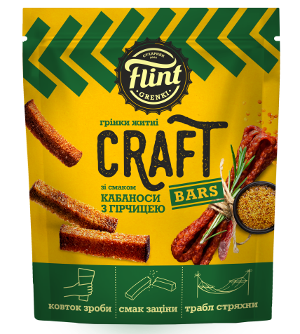 FLINT CRAFT GRENKI kabanoss vorstikese ja sinepimaitselised leivakesed 80g